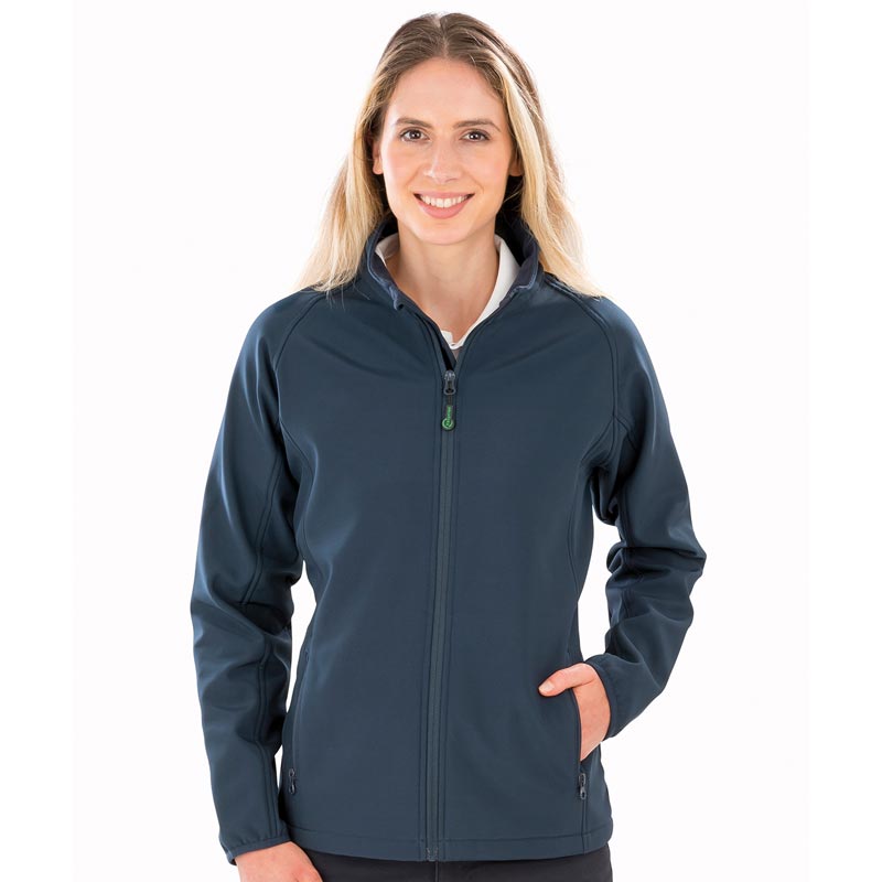 Women's recycled 2-layer printable softshell jacket - Black XS